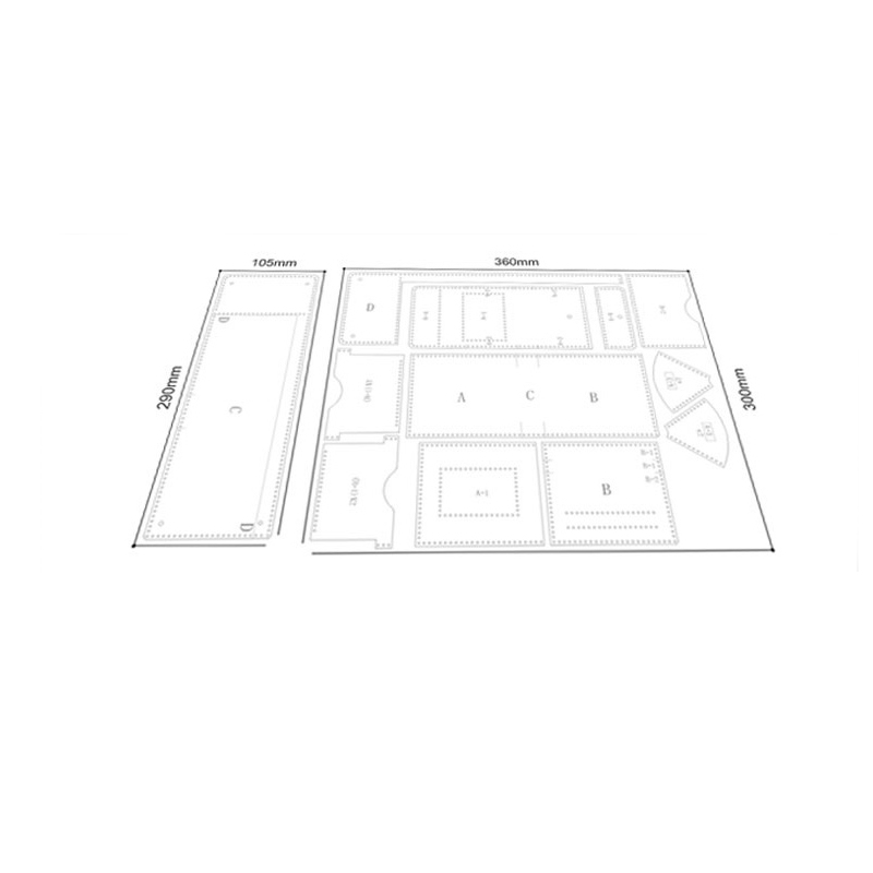 1 Set Durable Pvc Template Sewing Pattern for DIY Folded Small Leather Wallet Handmade Leather Craft Accessories