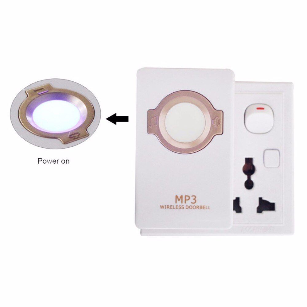 LESHP Novelty Wireless Doorbell Self-powered Remote Button and Receiver MP3 Digital Long Range IP47 Waterproof For Home Security