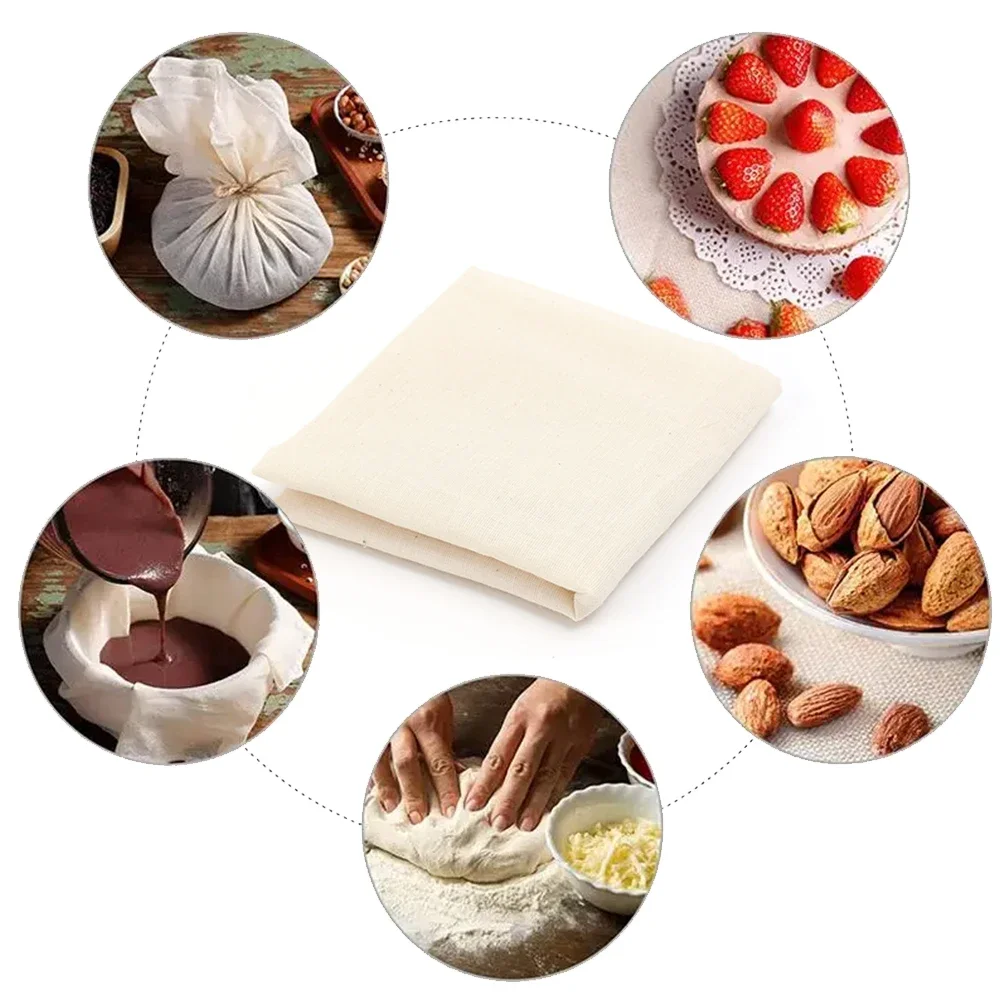 Coladores de bolsa de tela de leche de nueces reutilizables, algodón Natural sin blanquear, queso, yogur, filtro de Tofu, colador de malla fina para Cocina
