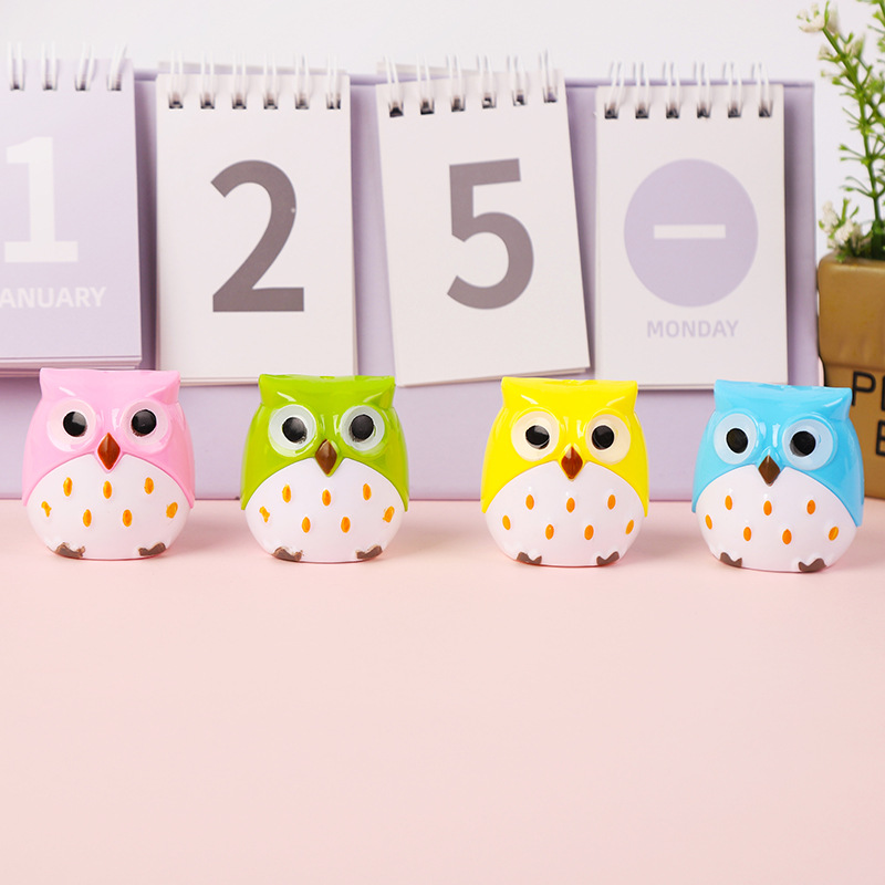 Afilador de animales con forma de búho, artículo de papelería para la escuela y la Oficina