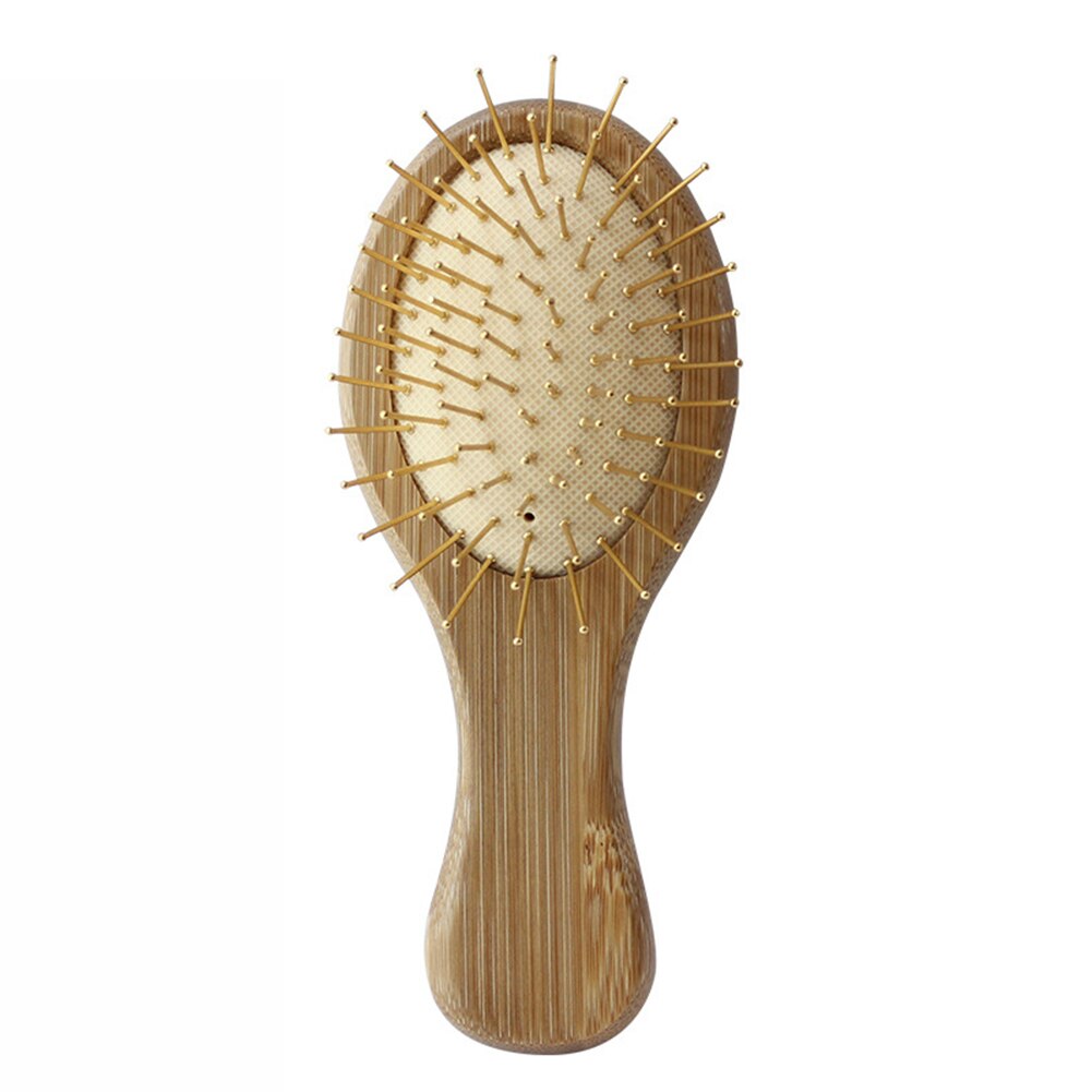 1Pc Houten Kam Professionele Gezonde Peddel Kussen Haaruitval Massage Borstel Haarborstel Kam Hoofdhuid Hair Care Gezond Bamboe Kam: Goud