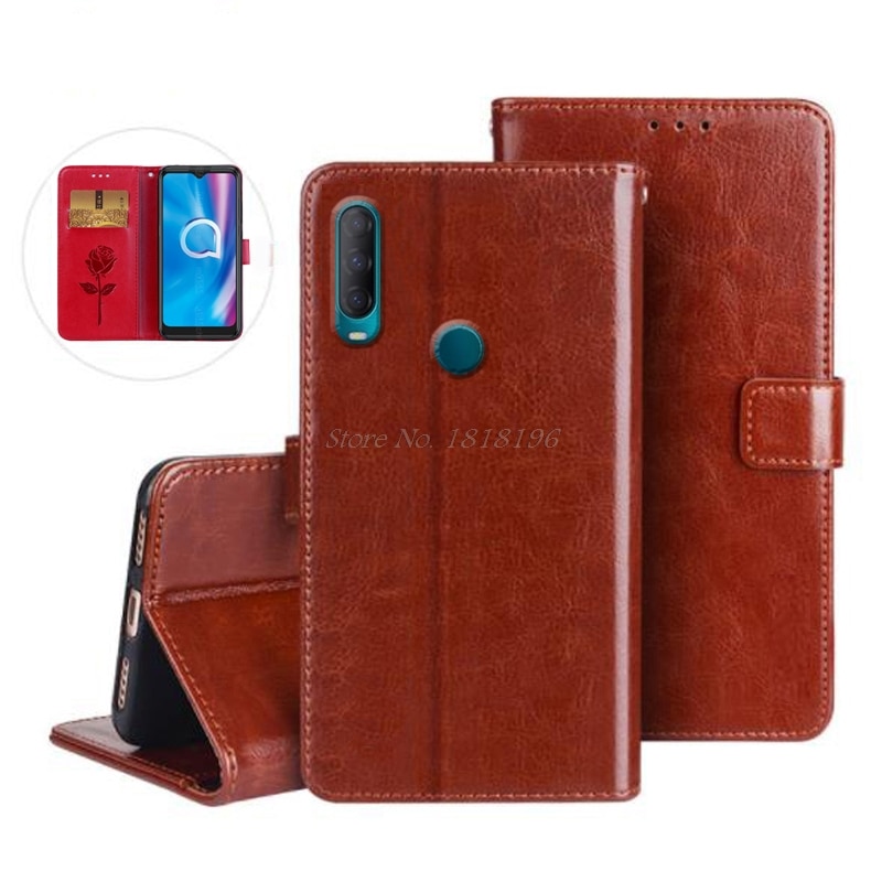 Caso do telefone para alcatel 1s 2020 caso capa de luxo aleta carteira couro do plutônio caso de negócios para alcatel 1s 5028y 5028d 2020 livro capa