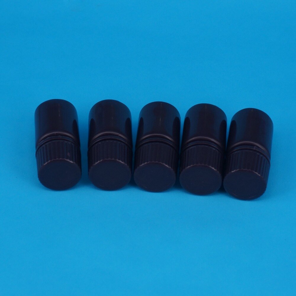 Lot5 5ml Brown PP Plastic Cylindrical Chemical Container Reagent Bottle