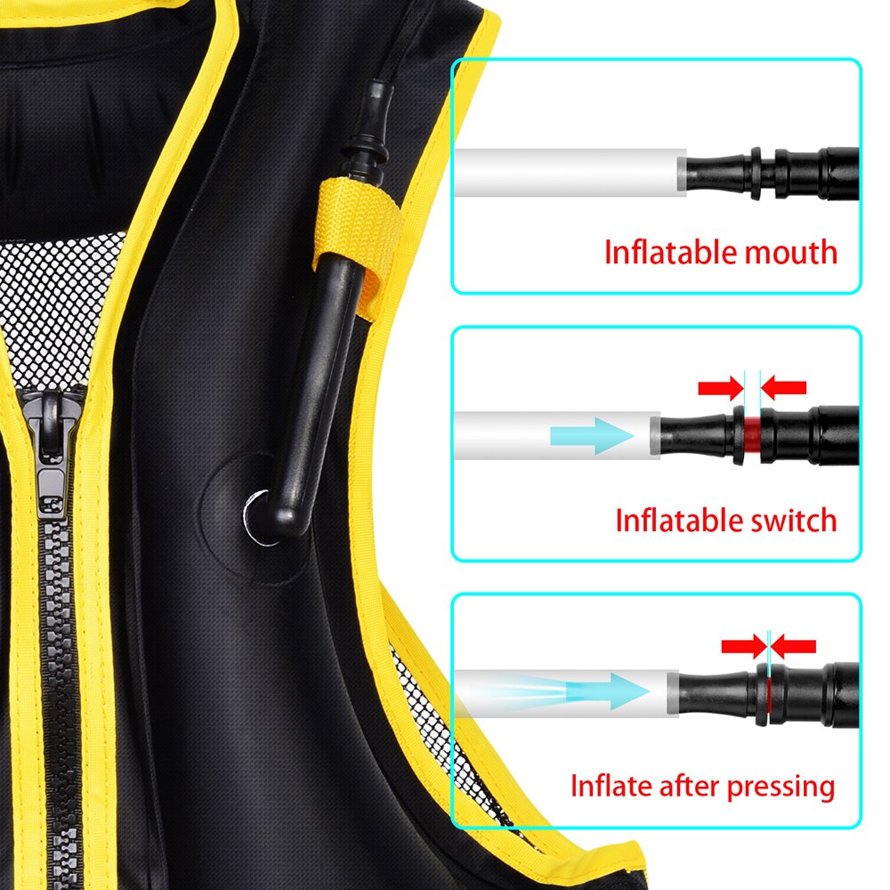 Adult Inflatable Swimming Life Jacket Snorkeling Floating Device Swimming Drifting Surfing Water Sports Safety Jackets