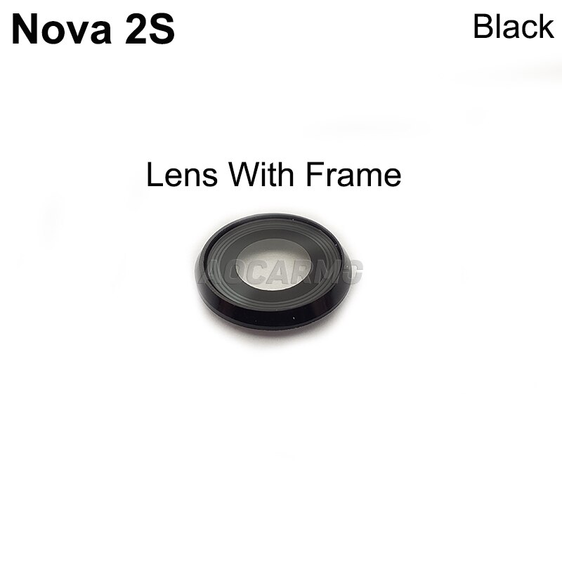 Aocarmo Hinten Zurück Kamera Objektiv Glas Mit Rahmen Ring Für Huawei Nova 2S Ersatz Teil: mit rahmen schwarz