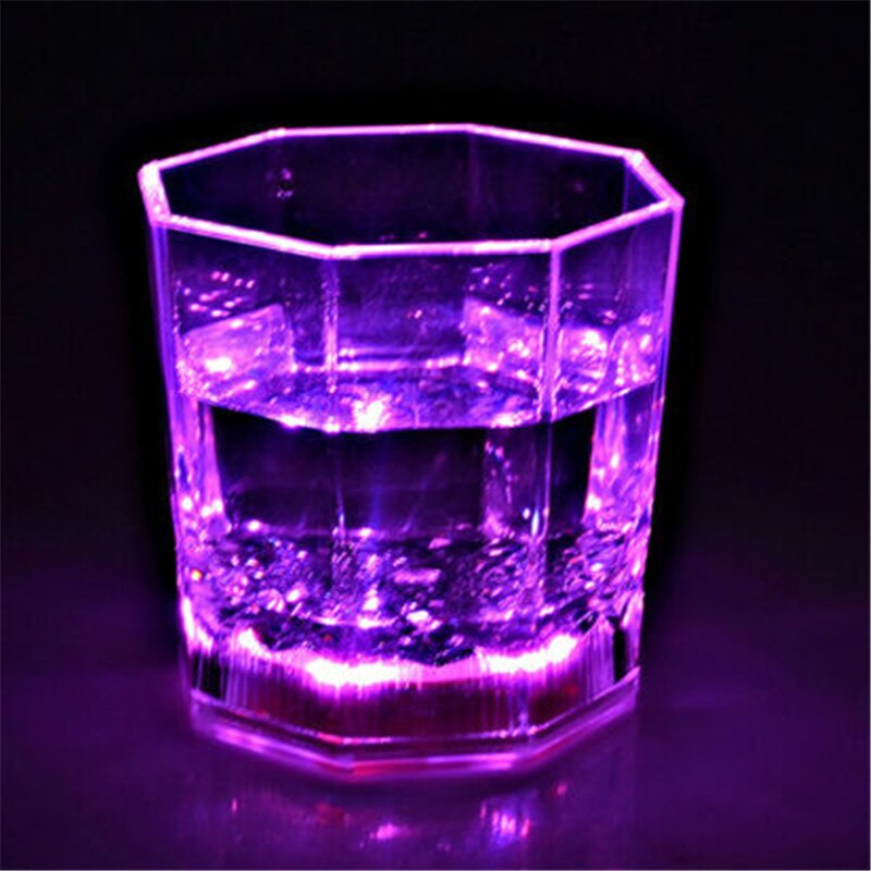 Multicolor LED Glowing Glasses Cup Flash Light Up Cups Drinking Flashing Shot Light LED Bar Night Club Party Bar: Pink