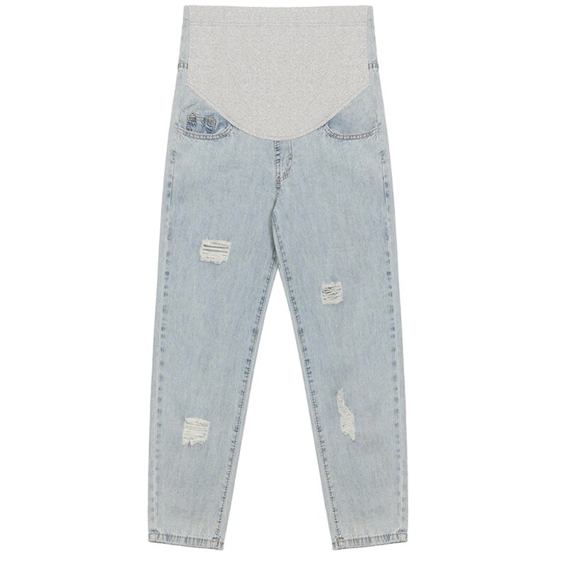 Woman Ripped Jeans Maternity Pants Trousers Nursing Prop Belly Legging pregnancy grossesse pantalon denim pregnant woman plus