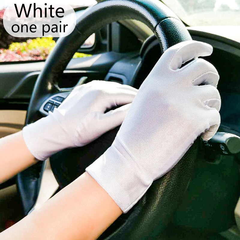 Guantes de encaje calados para protección solar, encaje delicado patrón Jacquard, accesorios de boda: 5