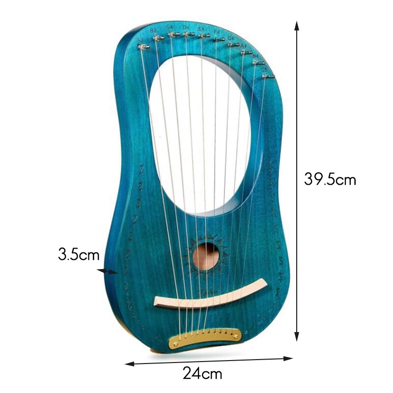 ZANi Lyre Harp 10 Metal String Ancient Greece Style Lyra Harp with Tuning Wrench for Adult Kids and Beginner,Music Lovers,Etc