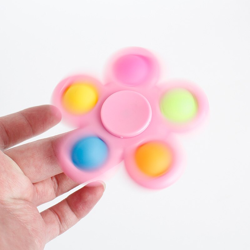 Anti Stress Controller Educational Toy Push Bubble Sensory Toy Autism Squishy Pressure Reliever Dimple Fidget Toy Spinning Top