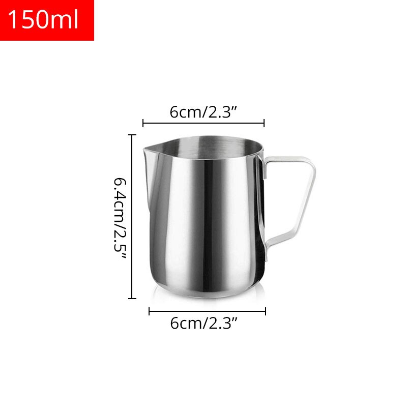 Rustfrit stål mælkekande, flødekande skumkop , 80/100/150/200ml mælkekop: 150ml