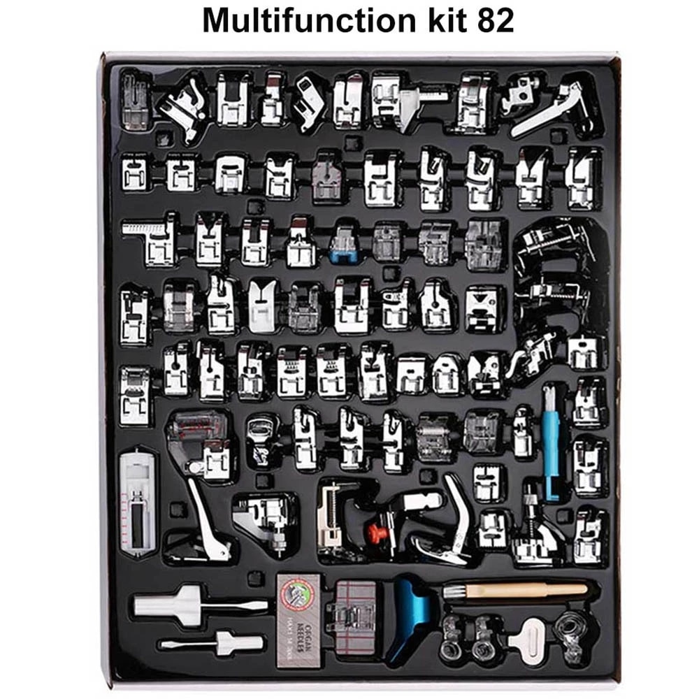 82pcs Sewing Machine Presser Foot Feet for Sewing Machines Feet Kit Set With Box For Brother Singer Sewing Machine Accessories