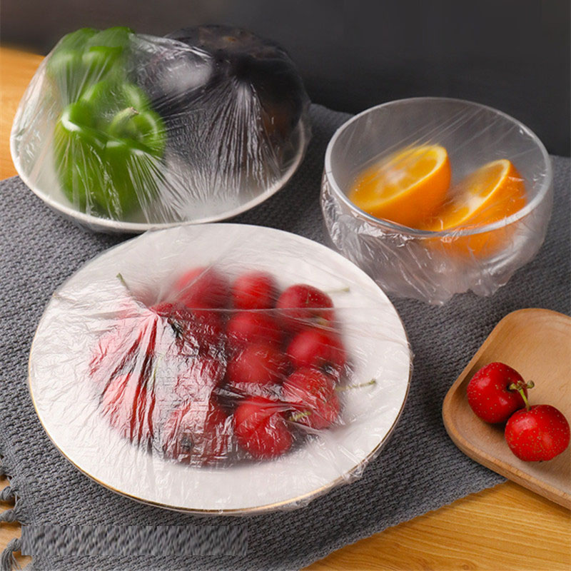 200/100/50/20pcs Saran Wrap Colorful Disposable Food Cover Food Grade Fresh-keeping Plastic Bag Kitchen Refrigerator Accessories