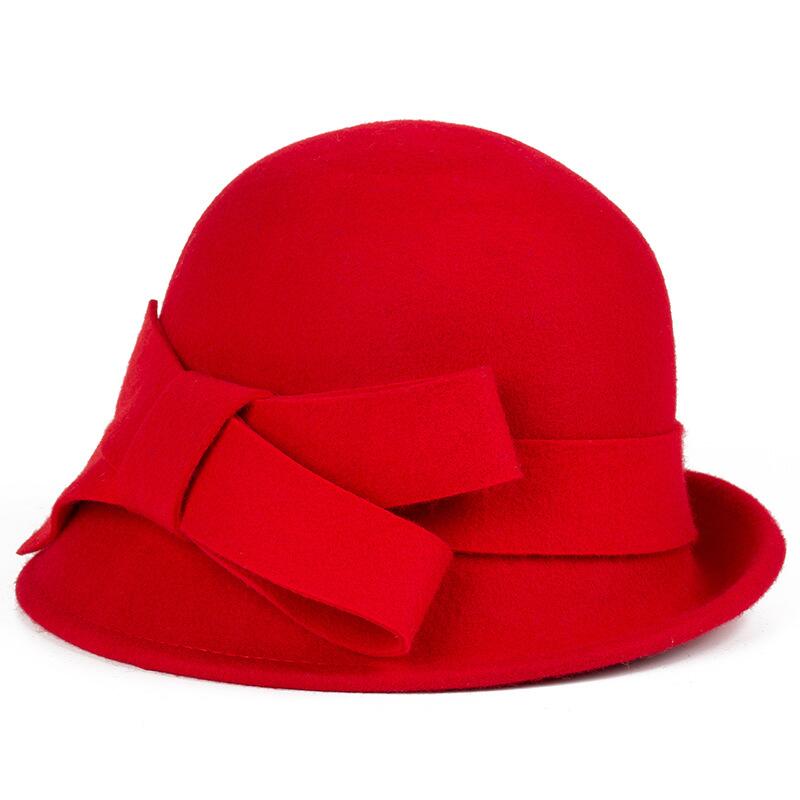 Nye 100%  ull europa england høst vinter dame fedora caps årgang sol hattemaker til kvinne dame avlet brem ull filt buehatt: 5
