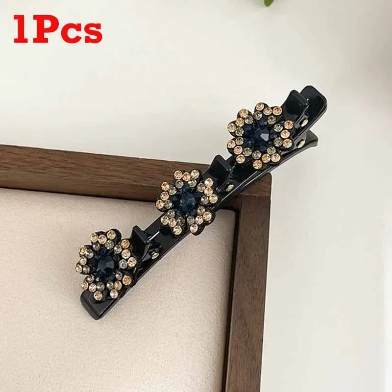 2/4pcs Korean Fixed Headband Hairpin Double Layer Braided Hairpin Hair Hoop Broken Hair Clip Women Hairpin Lazy Hair Accessories: PURPLE