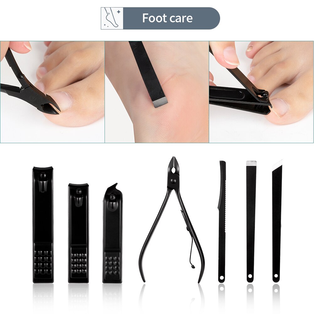 7-18 st manikyr nagelklippare set nagelsax pedikyr sax rostfritt stål hushålls bärbar manikyr