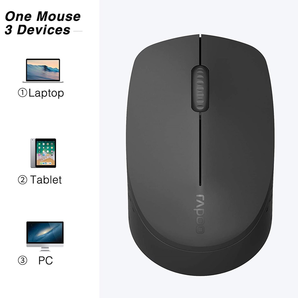 Rapoo M100G Multi Gerät Bluetooth Stille Optische Maus mit BT3.0/4.0/2,4G bis zu 3 Geräte für Laptop MacBook PC Tablette Android