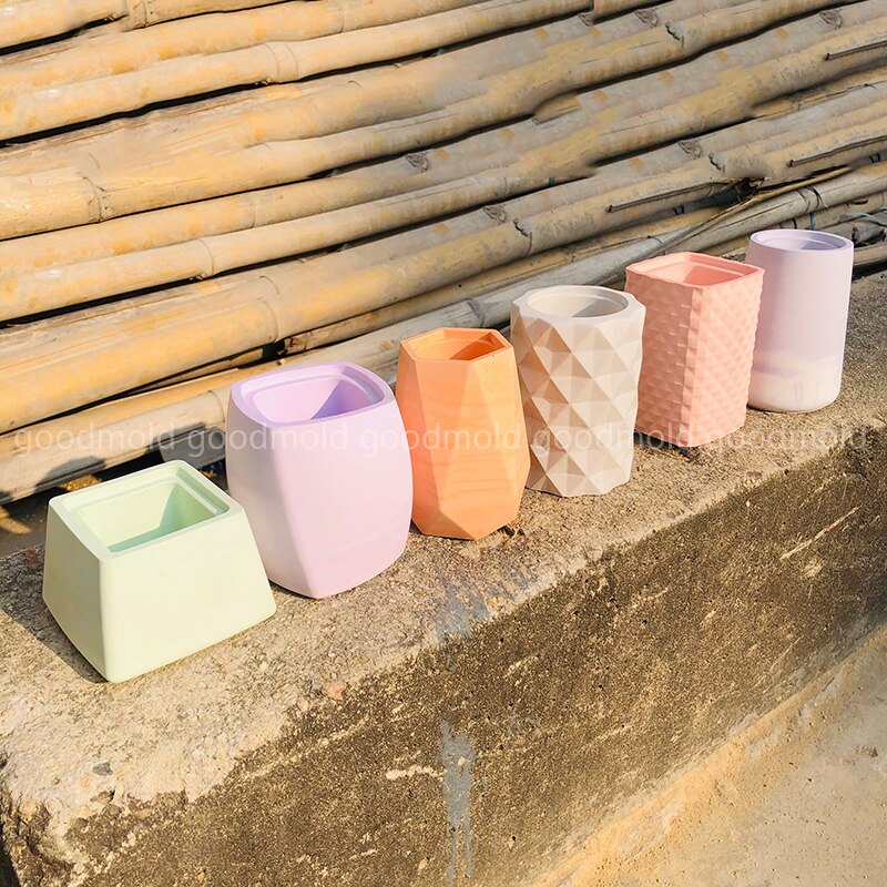 Terrazzo vase betonform unik cement penholder silikone form saftige plantekasser form lys kop form nordisk stil