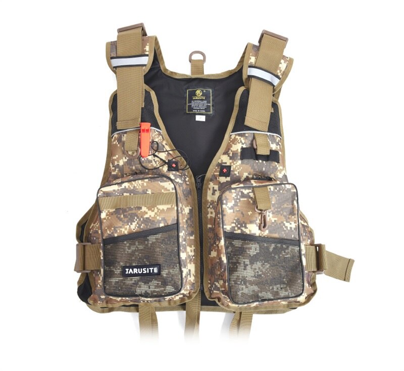 Vissen Vest Vest Drijfvermogen Reddingsvest Epe Foam Drijvende Materiaal Ontmanteling Outdoor Zwemvest: Desert camouflage