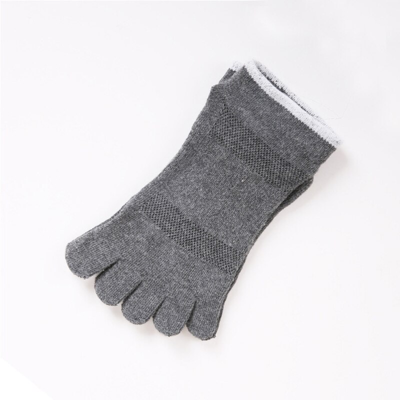 5 Paren/partij Mannen Vijf Teen Yoga Sokken Japanse Stijl Split Teen Sport Sokken Dunne Ademende Casual Active Wear Katoen Enkel sokken: dark grey
