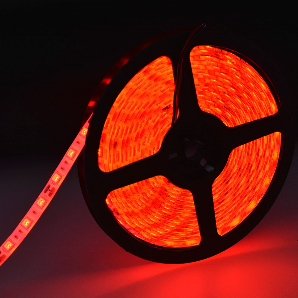 DC 12V 5M Waterproof LED Strip SMD5050 5050 RGB 60LEDs/M Flexible Light 5050 LED Strip RGB White/Warm White/Pink/Blue/Green/Red