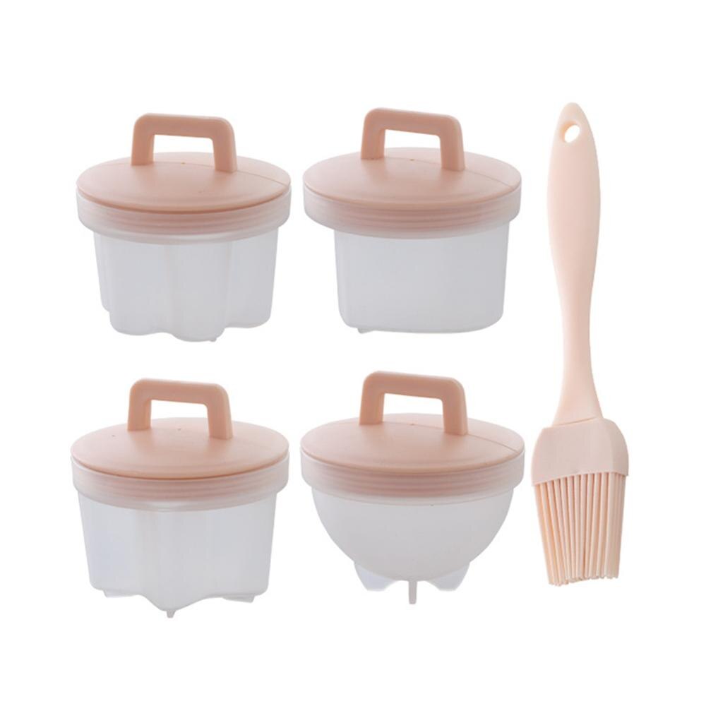 4 Stks/set Hartvormige Siliconen Eierkoker Gereedschappen Siliconen Gestoomde Egglette Fornuis Non-stick Gekookt Ei Cups