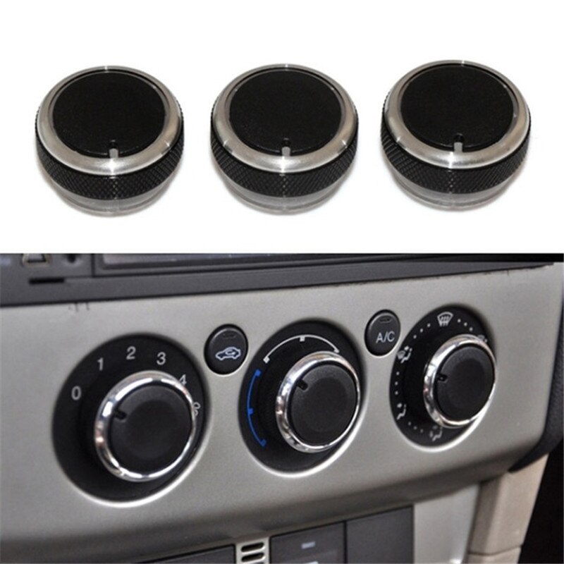 3pcs/Set 4 Colors Car AC Knob Aluminum Alloy Air Conditioning Heat Control Switch Accessories