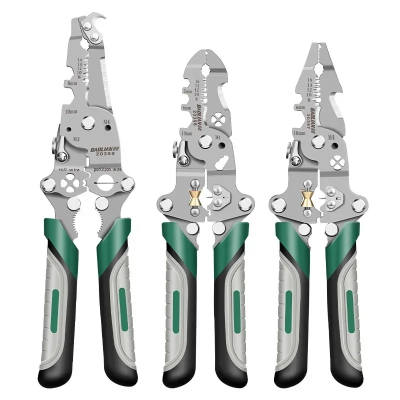 Elektriker Draht Crimper Schäler Zange Kabel Abisolieren multifunktionale Presse Zange Terminal Crimpen Brutto Seite Schneiden Werkzeug