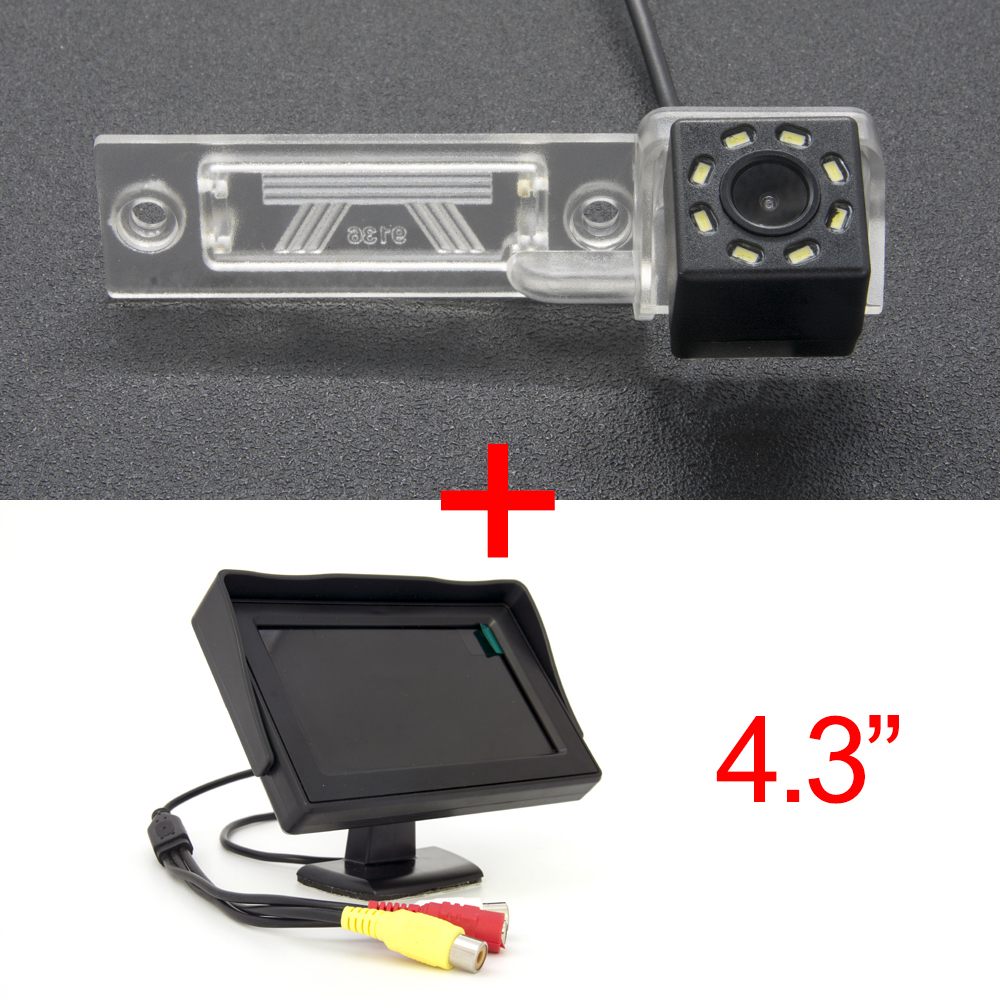 For Volkswagen VW T5 Transporter/Caravelle/Multivan 2003 8LED Car Rear View Camera 4.3" 5" Parking Monitor Reverse Wireless: Camera 4.3 inch LCD