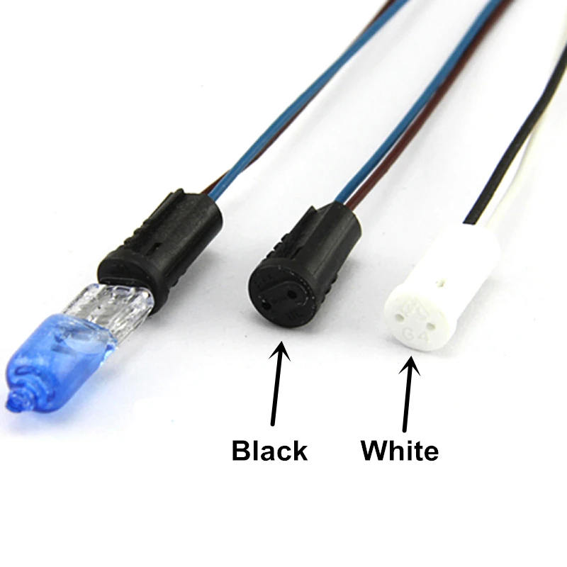 10-50 Uds casquillo de lámpara G4, 10cm 20cm 30cm 50cm 100cm blanco negro 12V 220V G4 portalámparas para bombilla halógena de cristal LED