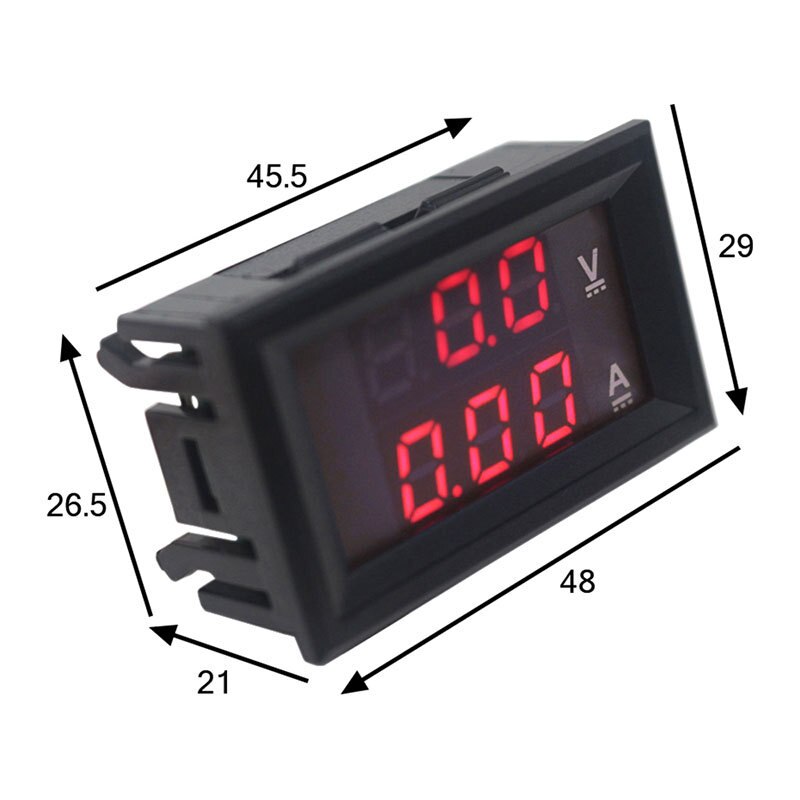 Dc 100V 10A Digitale Voltmeter Amperemeter Led Display Met Kabel Volt Ampere Meter Mini Digitale Voltmeter Gauge Multimeter