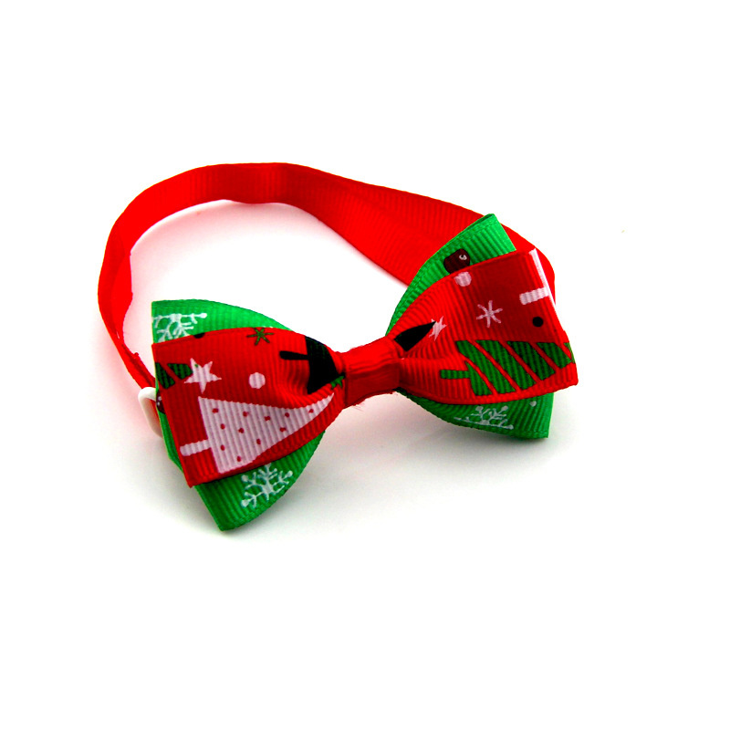 Hond Jaar Boog Kerstversiering Voetafdrukken Bel Ketting Hond Accessoires Hond Hoofdtooi Hond Kat Ornament Boog Hoofdtooi: 6