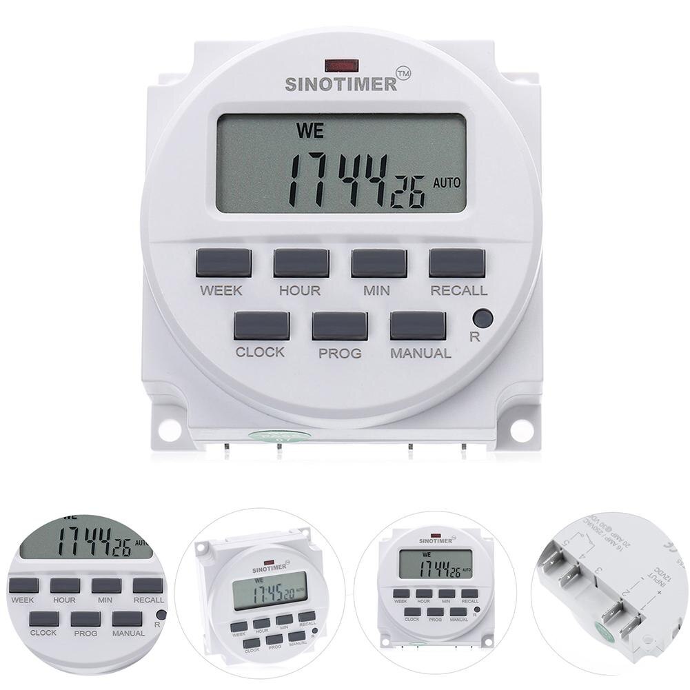 SINOTIMER 12V Programmable Control Power Timer Switch Power Timer It Is Widely Used In Streetlight Neon Light Lamp Ect