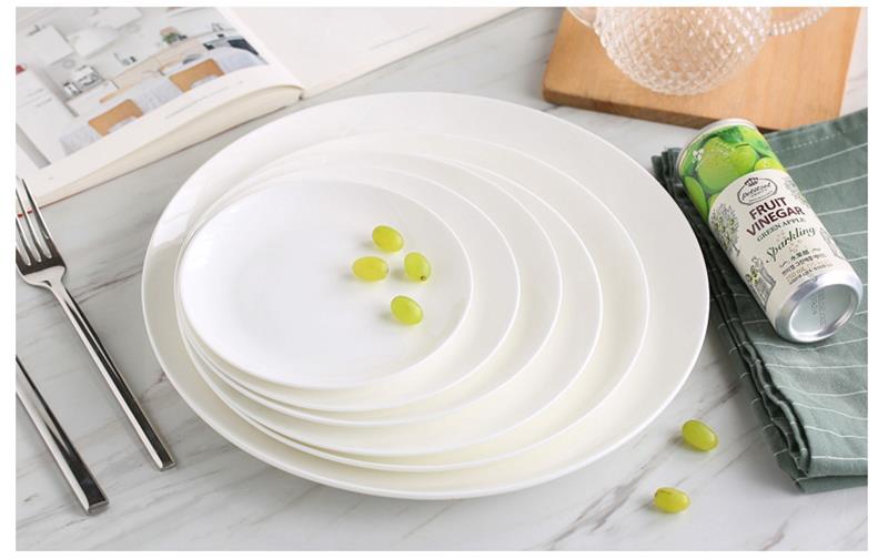 6 pulgadas, hueso blanco puro china breadfast bandeja, plato de porcelana para aperitivos y pasteles, plato de cerámica para alimentos, apto para microondas