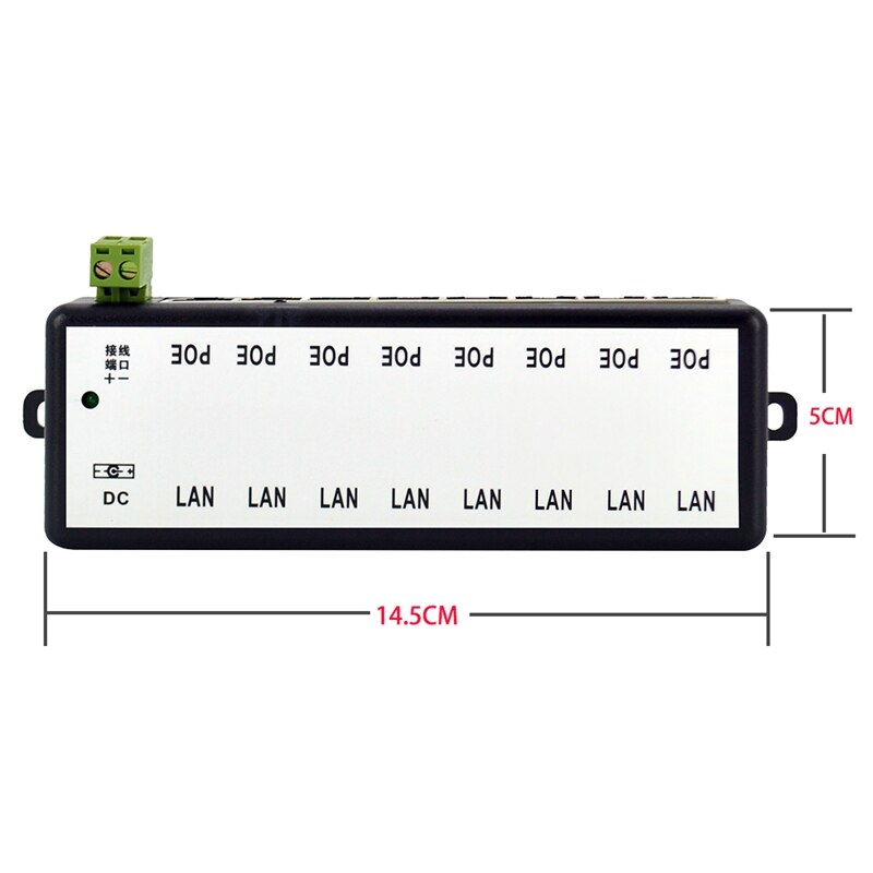 8 Ports Poe Injector Poe Splitter for Cctv Network Poe Camera Power Over Ethernet Ieee802.3Af