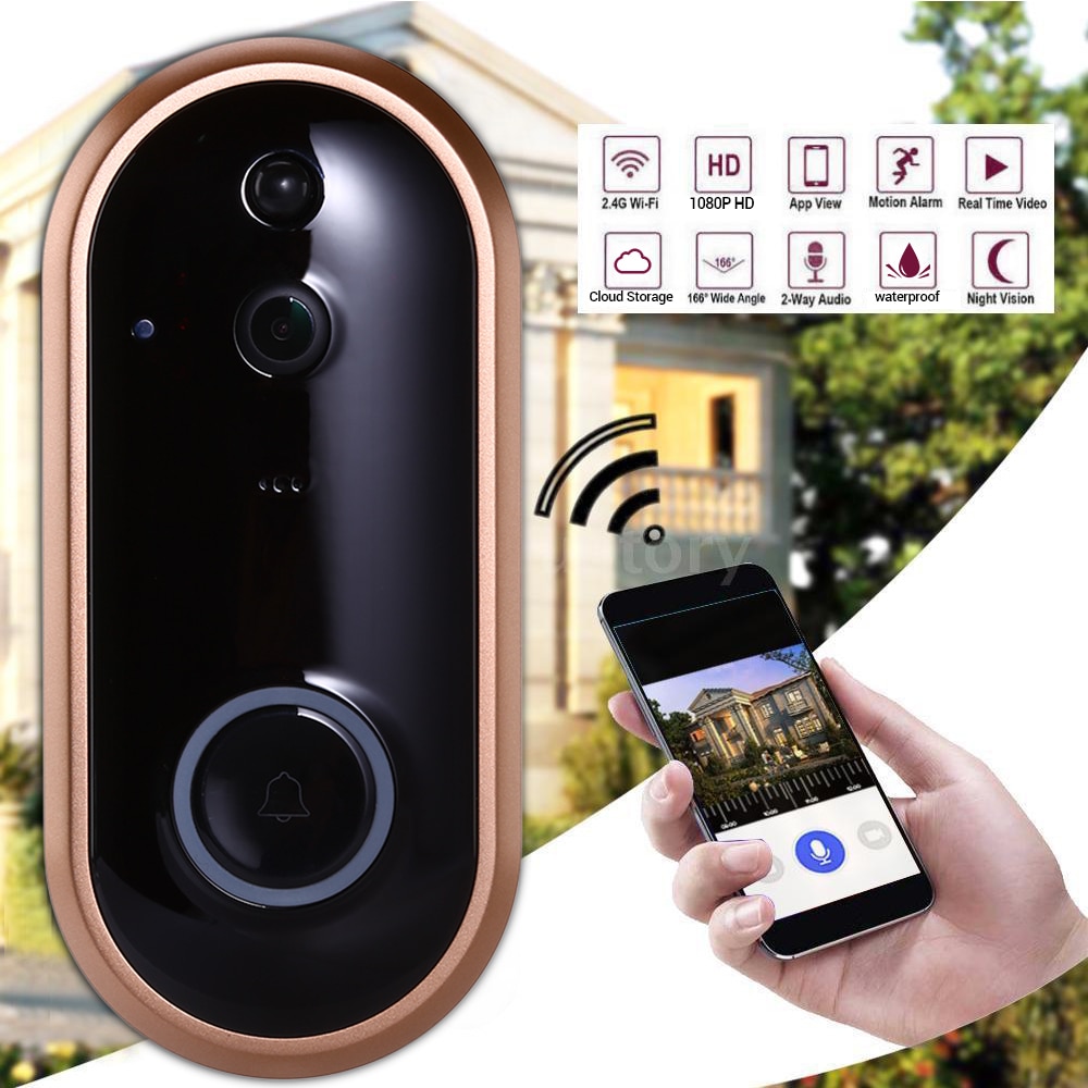 Smart wifi dørring telefon video dørklokke wi-fi dørklokke kamera til lejligheder ir alarm trådløs sikkerhedskamera vandtæt