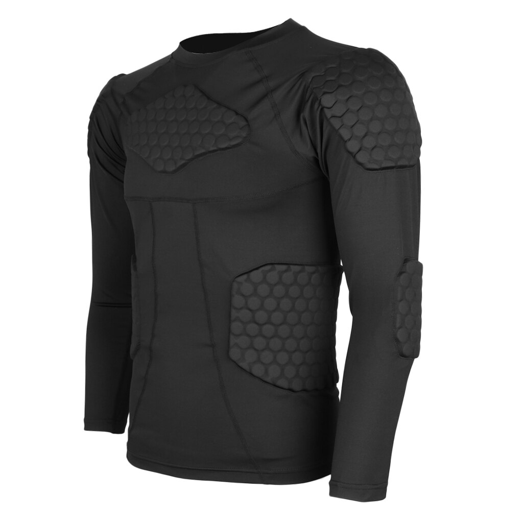 Atmungsaktive Gepolsterte Kompression Shirt Schutz Kleidung Abdeckung mit Schulter Pads für FußBall Radfahren Skifahren