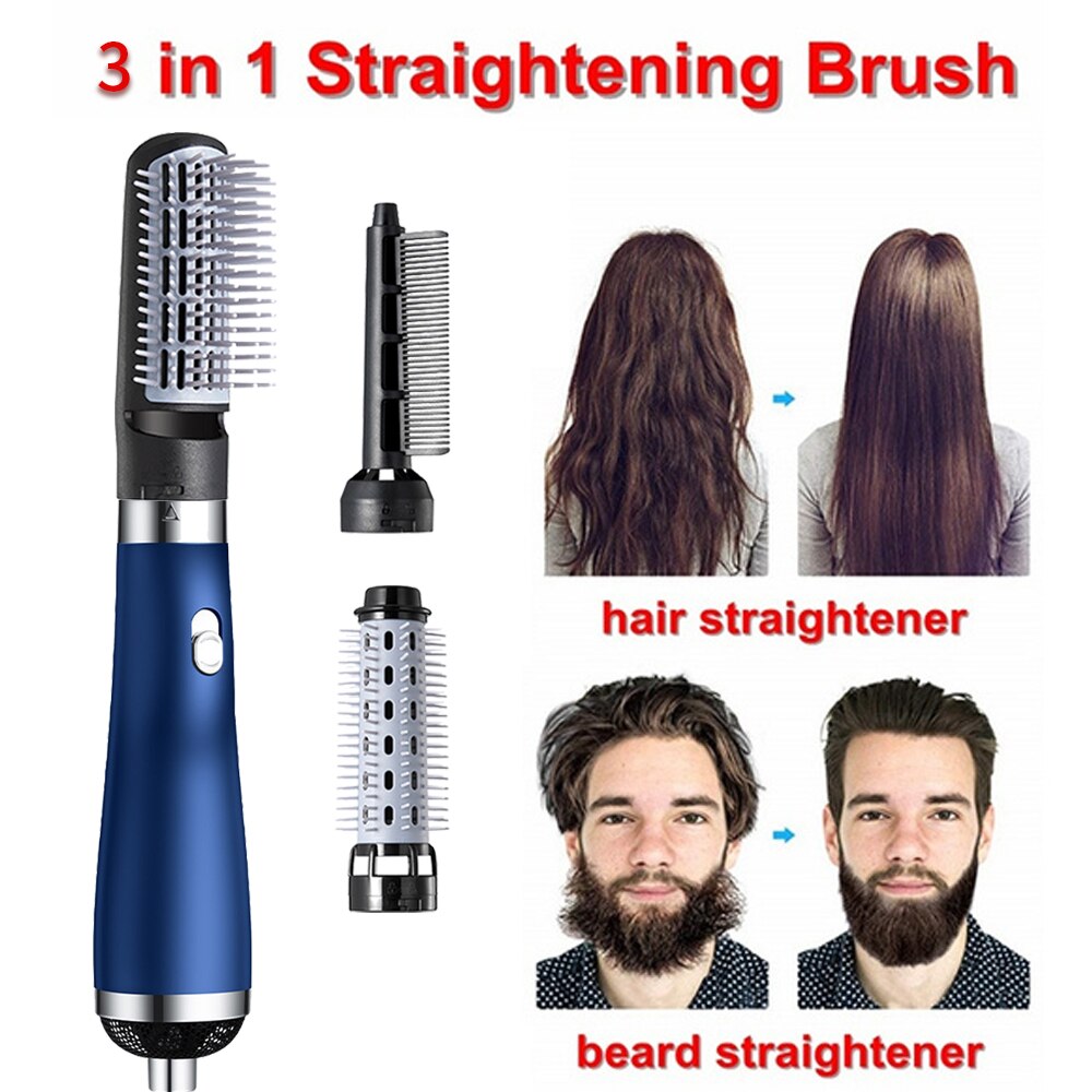 3 In1 Elektrische Föhn Föhn Kam Rotating Air Borstel Haar Straightner Styling Tool Hair Curler Hair Styler kam