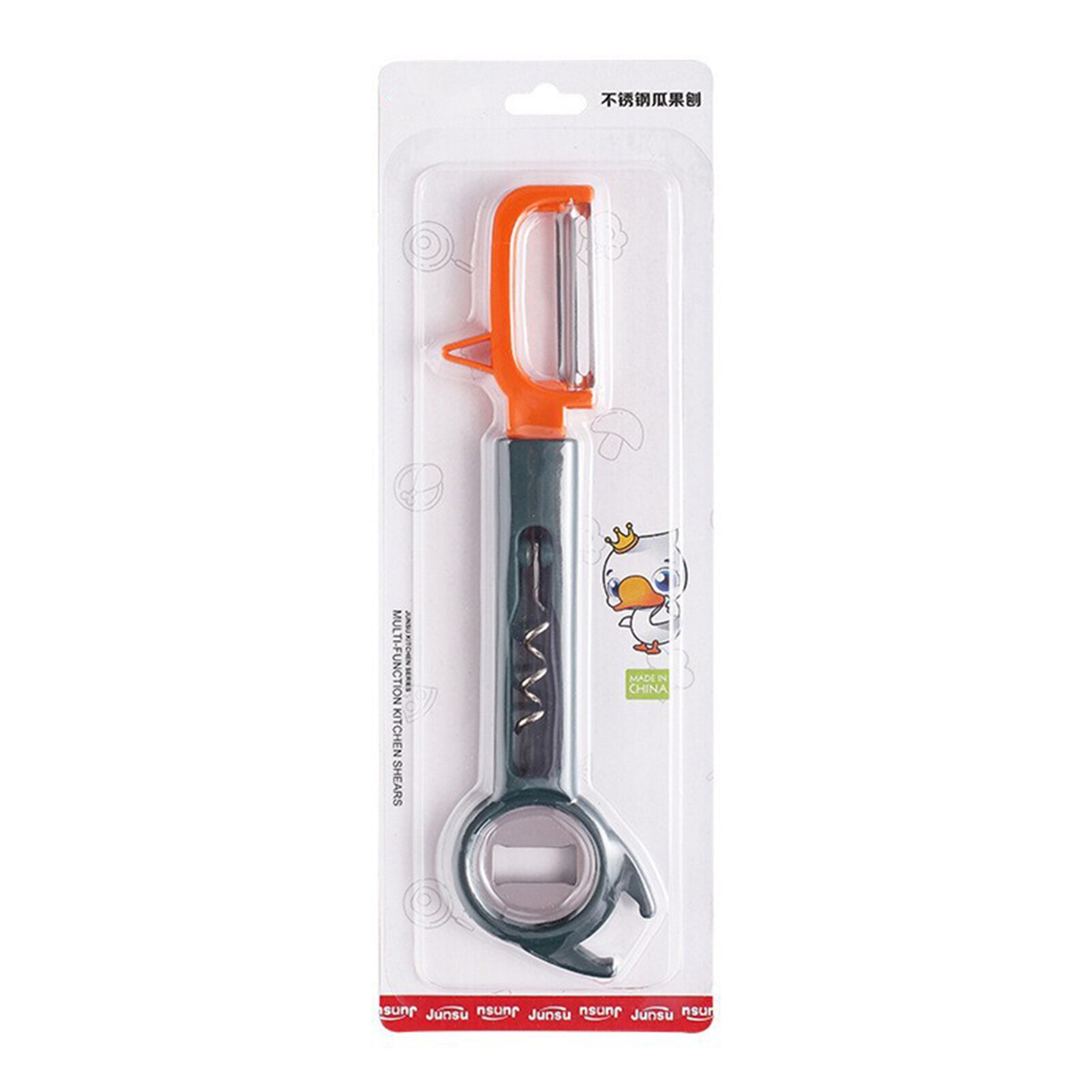 3 in 1 Fruit Vegetable Peeler Stainless Steel Multipurpose Bottle Opener Multifunctional Kitchen Tool PR