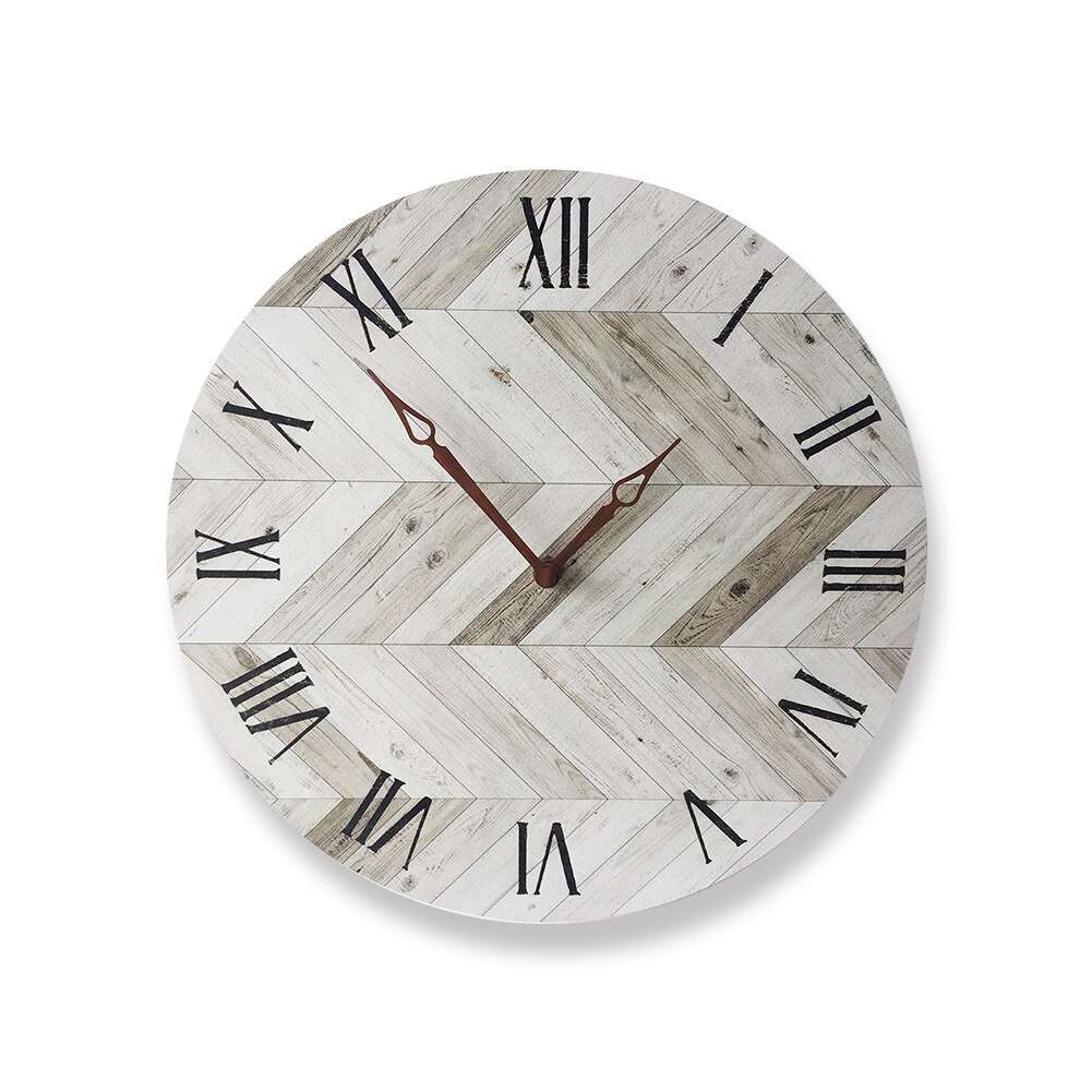 Kort digital klokke årgang romertall rustikk stil stue hjem interiør deco treveggklokke