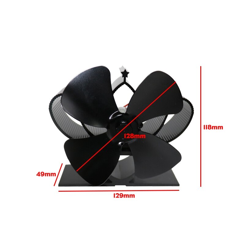 Mini Stove Fan 4 Blade Fireplace Fan Heat komin Powered Wood Friendly Quiet Burner Eco Fan Home Efficient Heat Distribution tool
