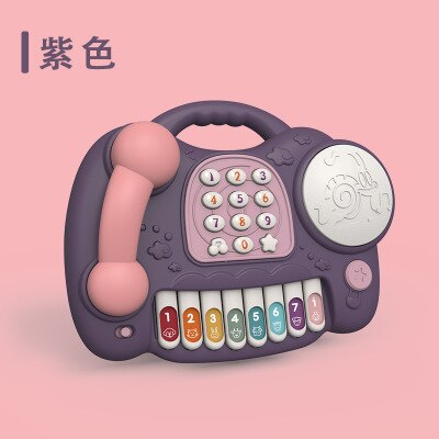 Baby Kind Meisje Multifunctionele Piano Mobiele Telefoon Speelgoed Muziek Kids Jongen Vroeg Leren Onderwijs Speelgoed: purple