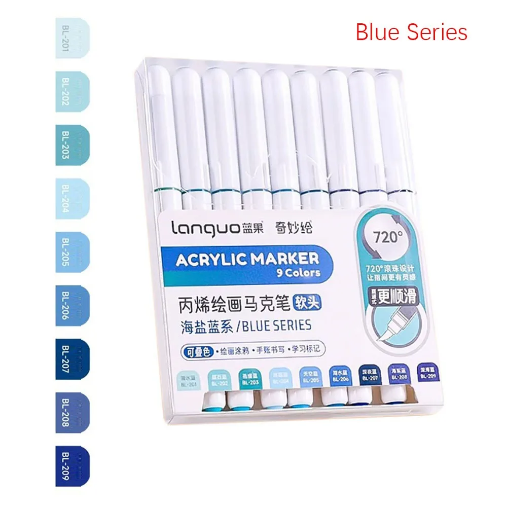 9-Colors Acrylic Marker Pen Stackable Color Straight Liquid Colour Pen Quick Drying Smooth Writing Art Watercolor Pen Graffiti: green