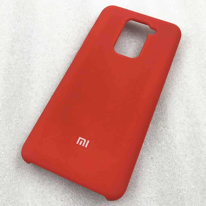 Originele xiaomi redmi note 9 zijdezachte, zachte, vloeibare siliconen beschermhoes voor de redmi 10x met 4g witte logo's: Voor redmi 10 x 4g / Rood