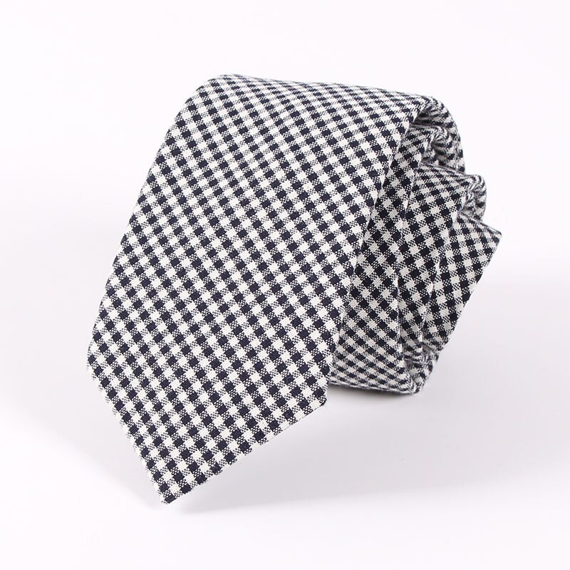 18 kleuren Mode 6.5 CM Breedte Katoen Tie Brand Gestreepte Plaid Stropdassen Voor Mannen Bruidegom Dassen Party Zakelijke Accessoires stropdas: CT027 A black