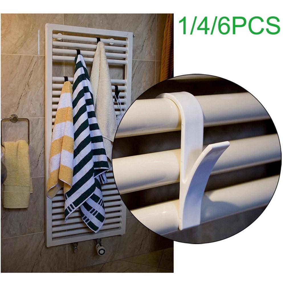 1/4/6pcs Space-saving Bathroom Hook Holder Hanger For Heated Towel Rail Tubular Radiator Plegable Hanger For Scarf Clothes