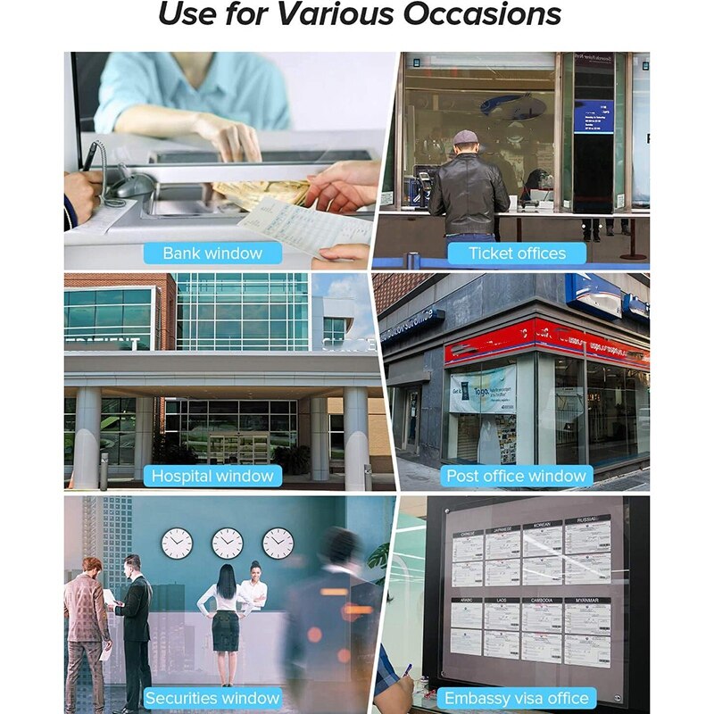 Dual Way Walkie Talk Window Glass Counter Intercom Speaker System Window Microphone Intercom Speaker-US Plug