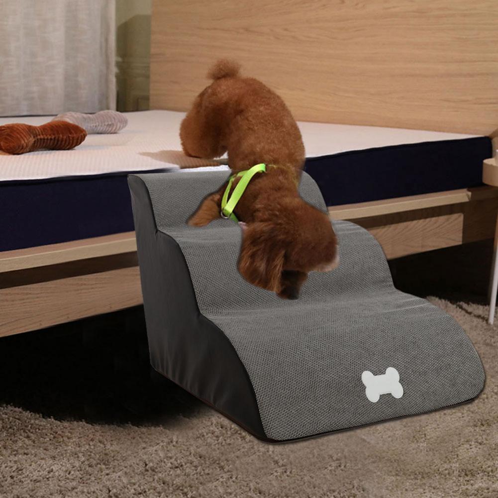 Pet Cat Dog Stairs Ladder Small Dag Cat Bed Stairs Steps Kitten Puppy Ramp Sofa Bed Ladder Anti-slip Removable Dogs Bed Stairs