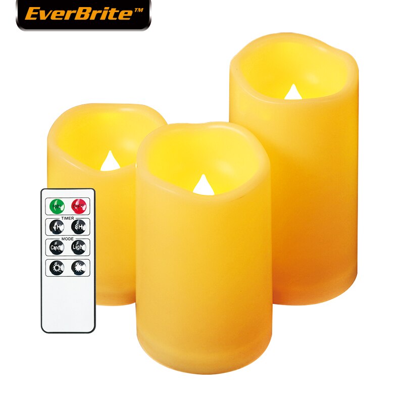 EverBrite 6PC LED Candles light Flameless Candles with Battery & Remote Control for Home Decoartion Party Wedding Xmas