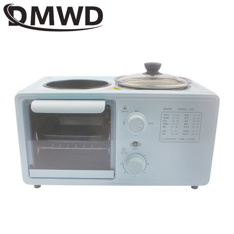 DMWD Electric 3 in 1 Household Breakfast Toaster Baking Machine Sandwich Omelette Fry Pan Pot Boiler Food Steamer
